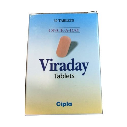 Viraday Tablets - 300mg Tenofovir + 200mg Emtricitabine + 600mg Efavirenz | Light Peach, Oral Administration, Once Daily, Fixed-Dose Triple Therapy, 30 Tablets in Blister Pack