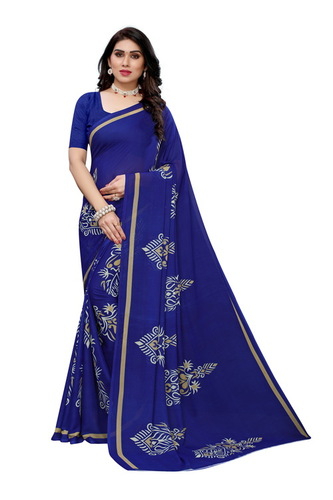 New Georgette Saree - 6.3 Mtr Length With Blouse Piece | Multy Color, Georgette Material, Ideal For Daily Wear In All Seasons