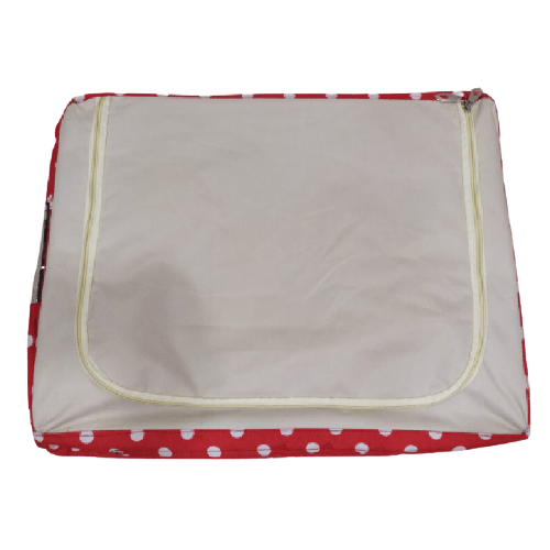 Polka Dots Saree Storage Box - Non-woven, 66l (49 X 39 X 32.5 Cm), Black, Red, Purple, Dark Blue | Zipper Top, Customized Design Options, Practical Storage Solution