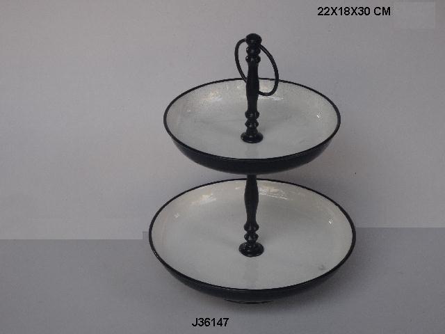 Black Cake Stand Enamel Color