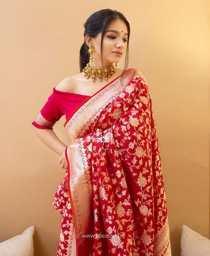 मल्टी कलर लेडीज़ लीची सिल्क साड़ी