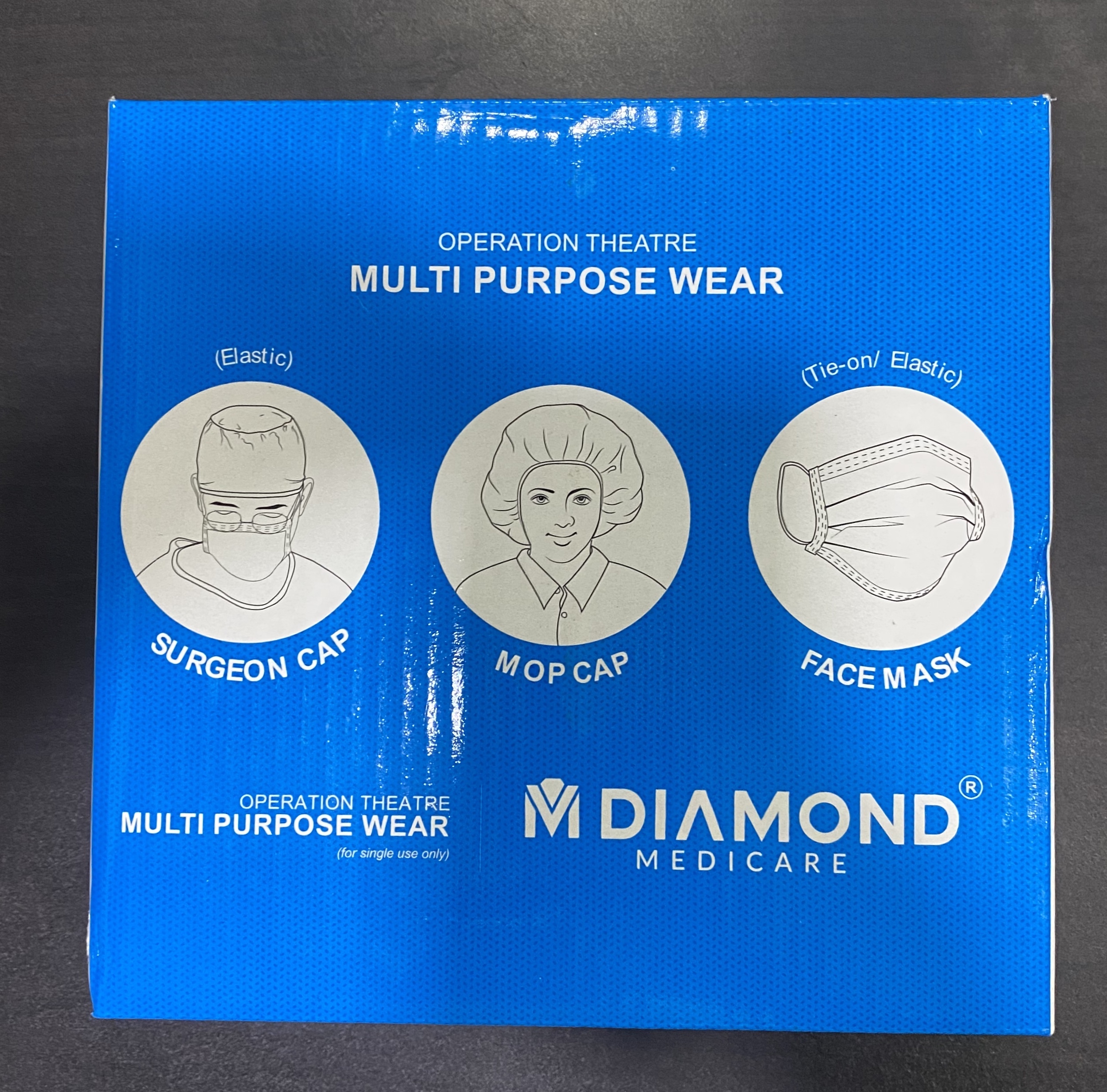 Surgeon Cap Disposable - Non Woven Fabric, 30cm Length | Ultrasonic Sealed, Available In Blue, Green, White, Individual Packing & Sterilization Available