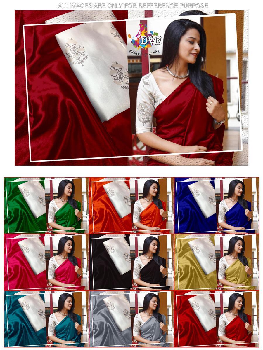 Satin Saree - Satin Fabric, Customized Size, Various Colors | Breathable, Washable, Printed Pattern, Casual Dress Type, All Season