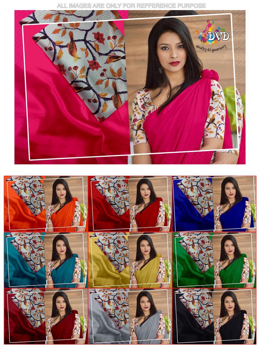 Satin Saree - Satin Fabric, Customized Size, Various Colors | Breathable, Washable, Printed Pattern, Casual Dress Type, All Season