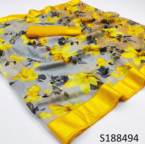 मल्टी स्टेशन पट्टा साटन साड़ी