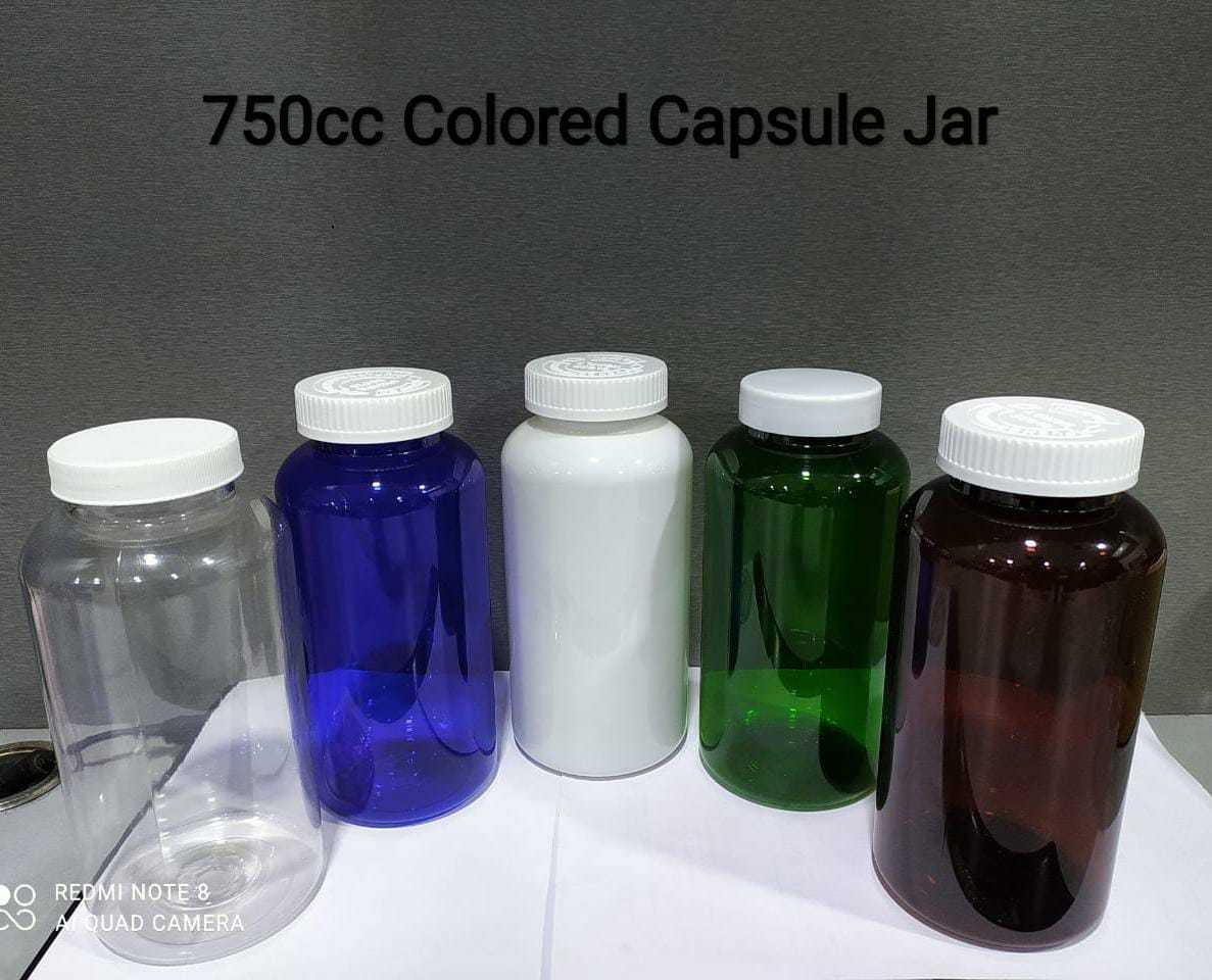 750cc Capsule Storage Capsule Jar - Plastic, 53mm Neck Diameter, Round Shape, 750ml Capacity | Newly Developed Wide Mouth Design For Easy Access
