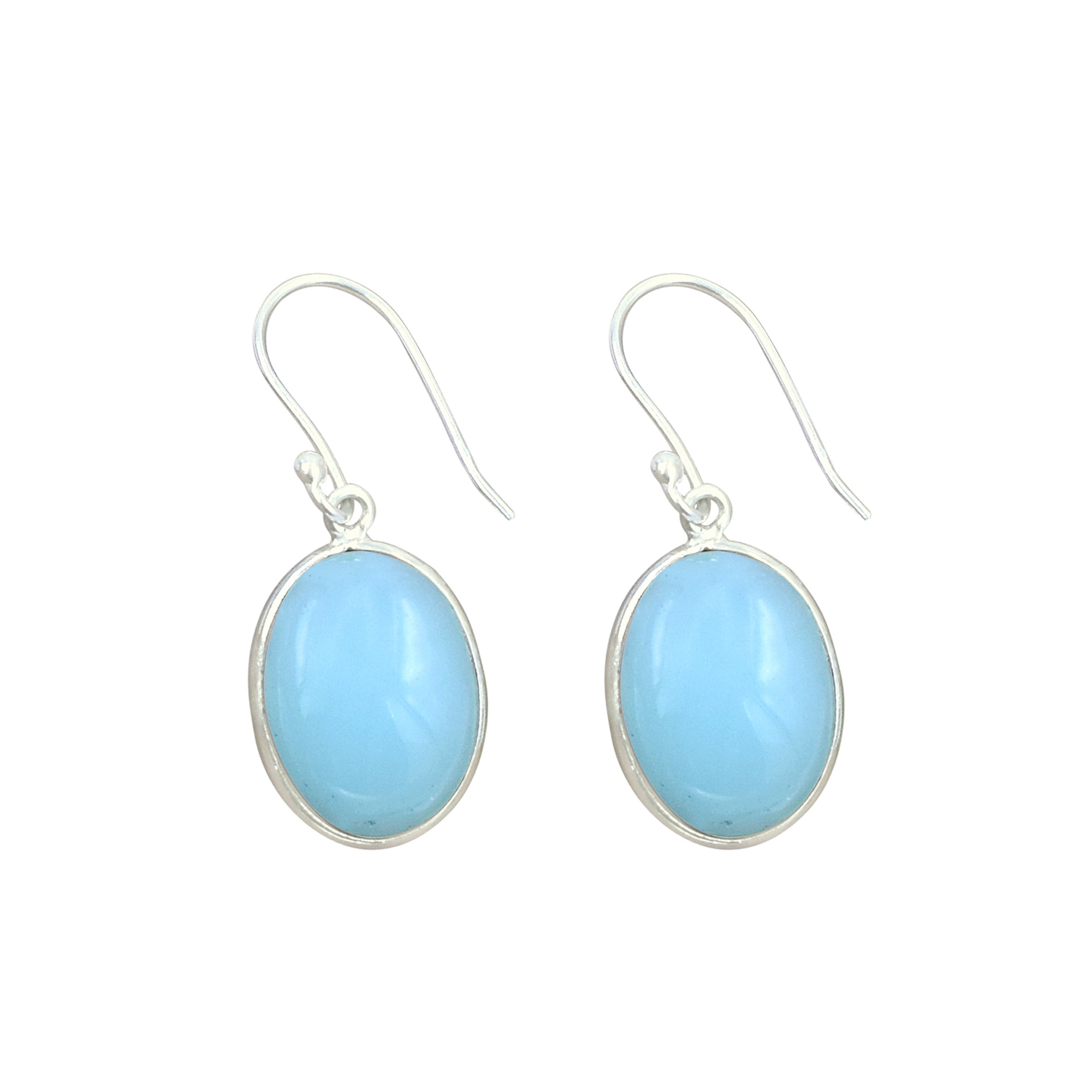 Natural Chalcedony Gemstone Earring 925 Sterling Silver Dangle Drop Fashion Earring Gender: Children