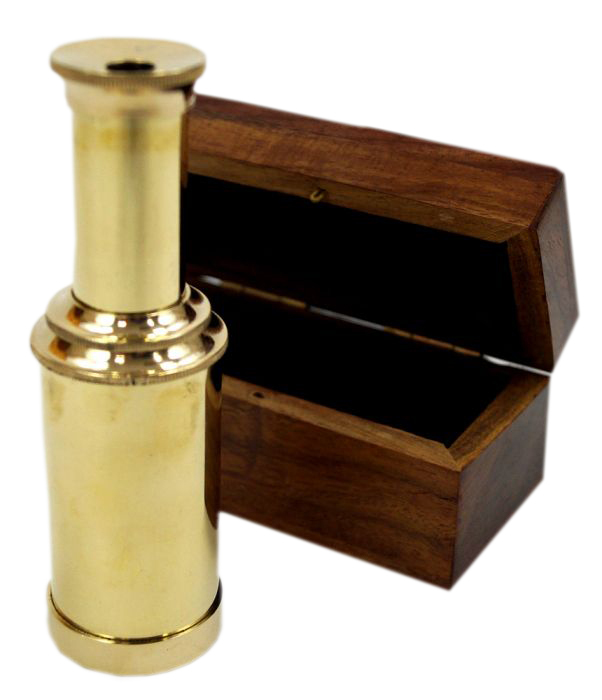 Golden Full Brass Spyglass Telescope With Wooden Box Nautical Retractable Telescope 6 Brass Telescope Marine Maritime Gift