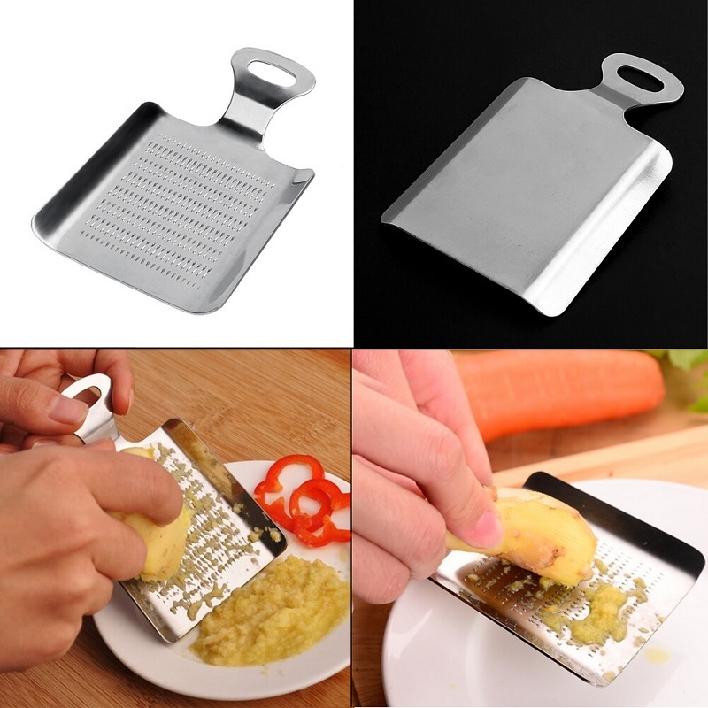 Garlic Ginger Grater - Stainless Steel, 12.2 X 8 X 2 Cm , Ideal Garlic Chopper For Kitchen Use, 70 Gms Lightweight Design