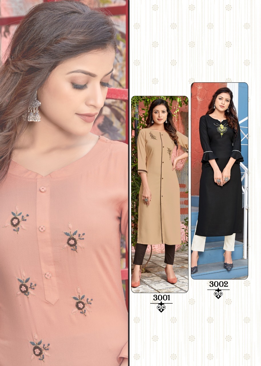 Dry Cleaning Womaniya Heavy Handwork On 100% 14- Kg Rayon Kurtis