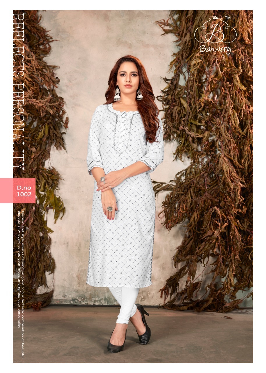 Sophie Heavy Rayon 14kg Print With Gota Patti Work Kurtis - Heavy Rayon Material, Size M(38)-xxl(44), 10 Vibrant Colors, 46" Length | Stylish 3-4th Sleeve, Washable, Quick Dry, Casual To Formal Wear