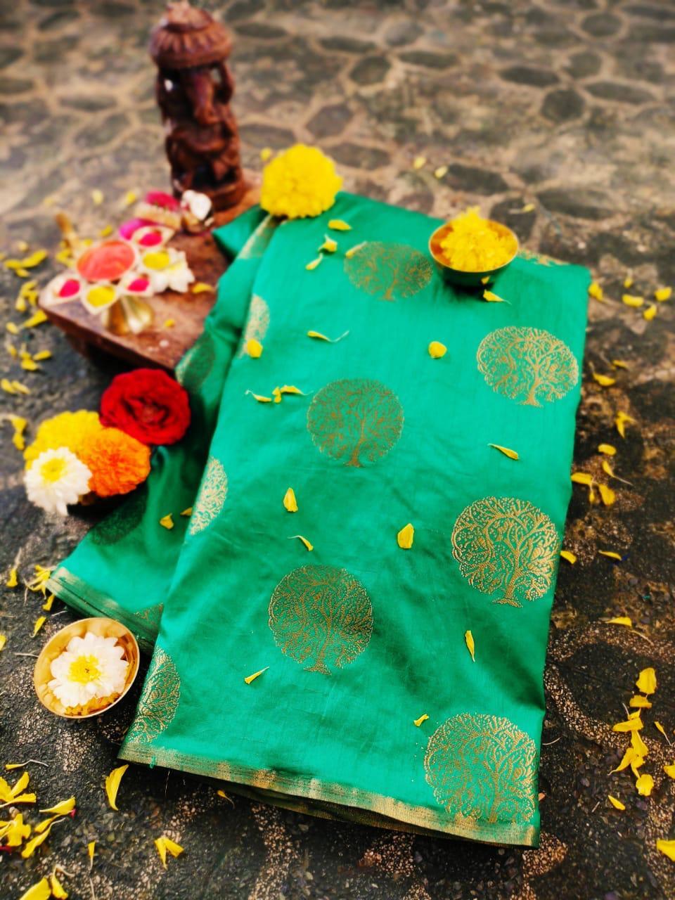 Ladies Designer Silk Saree - Row Silk Material, Rich Pallu, Multi Colour Combinations | Bollywood Style For All Seasons
