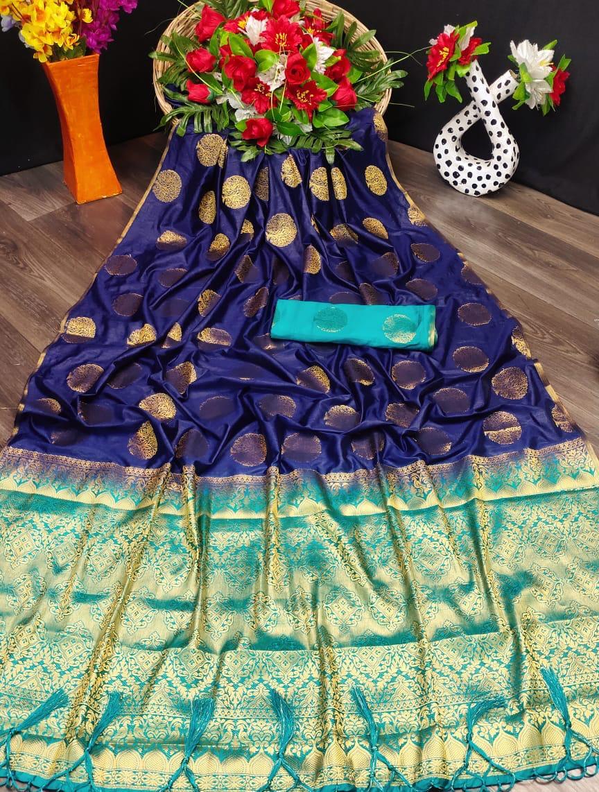 Ladies Designer Silk Saree - Row Silk Material, Rich Pallu, Multi Colour Combinations | Bollywood Style For All Seasons