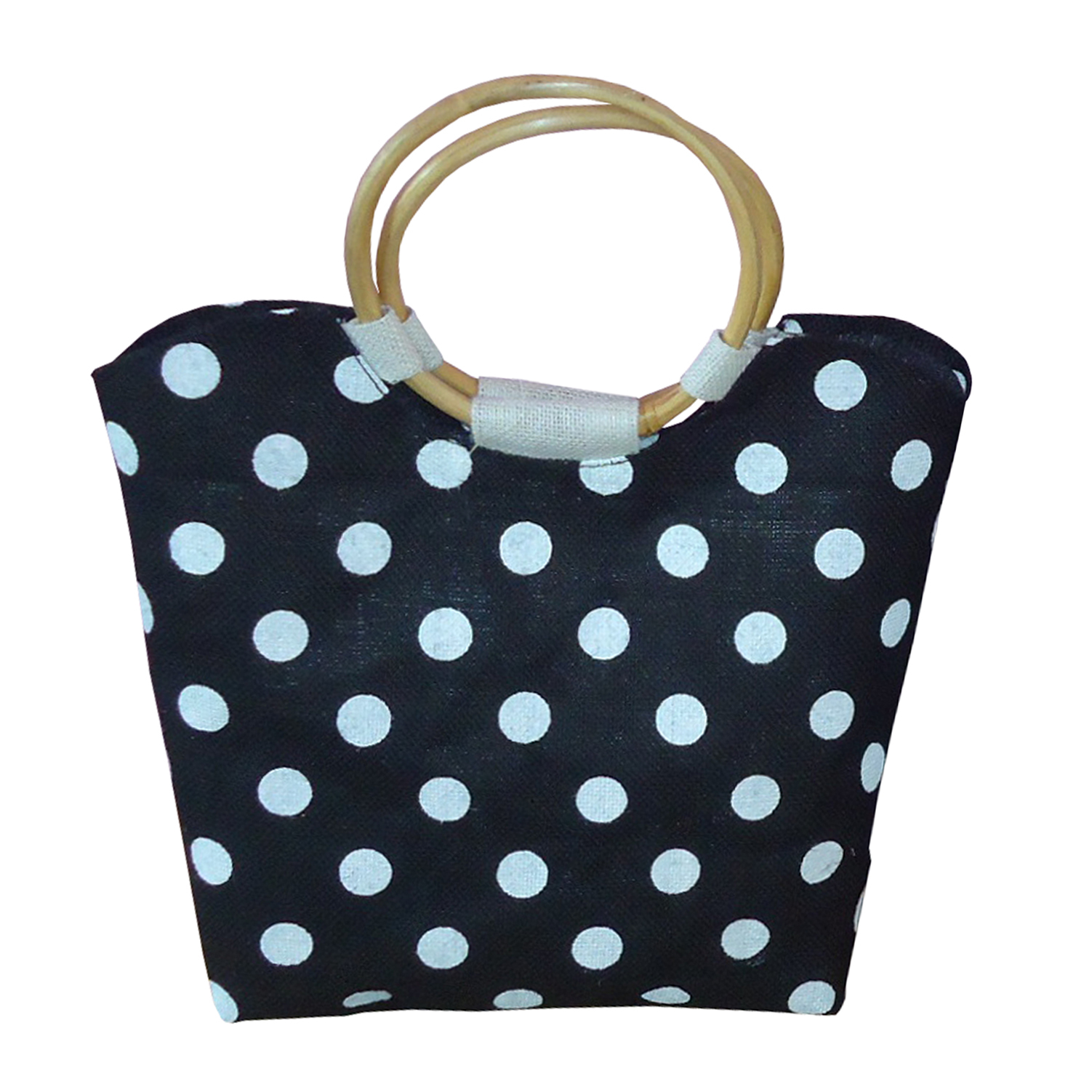 Customized Pp Laminated Jute Bag With Dot Print