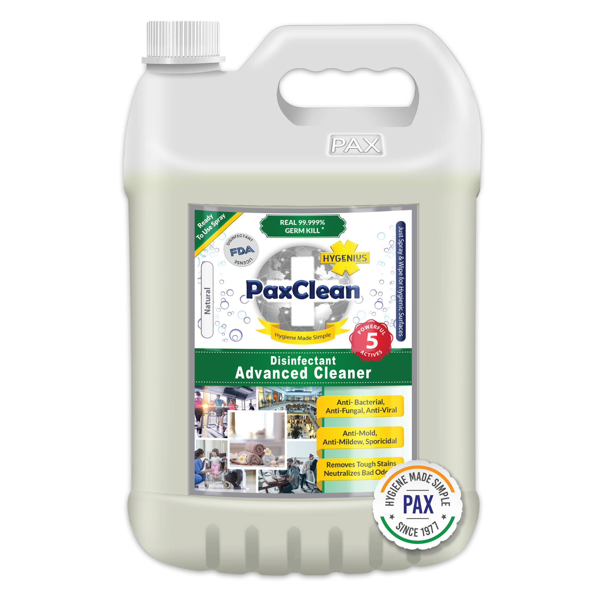 Most Powerful Paxclean Hygenius Disinfectant Advanced Cleaner