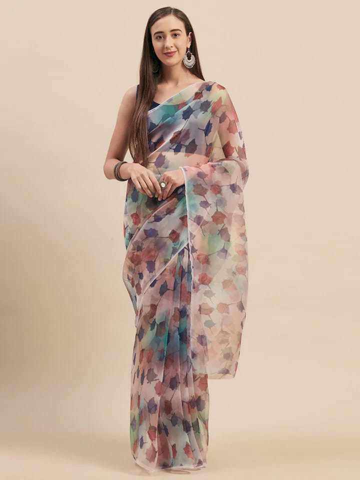 Multi Colour Ladies Organza Saree