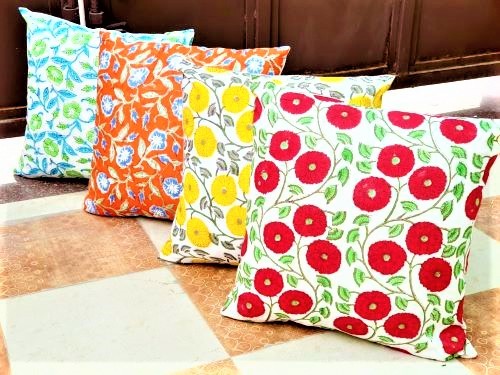Hand Block Print Cushion Cover Dimensions: 16*16 Millimeter (Mm)