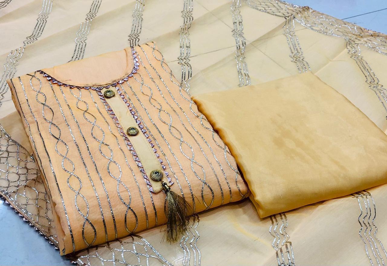Embroidery Dress Material - Color: Biue