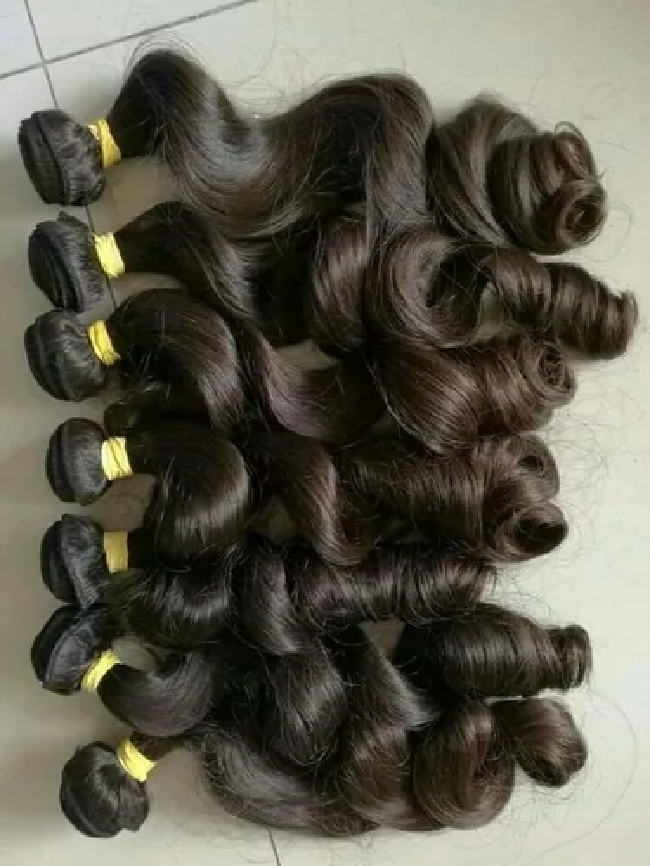 Black Bulk Wavy Indian Virgin Human Hair Extensions