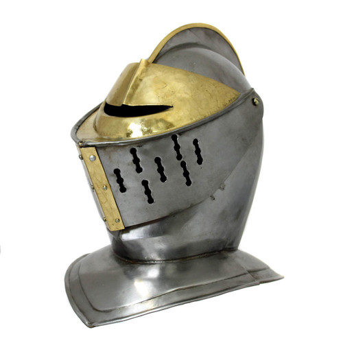 Medieval Early Renaissance Armor Knight Closed Helmet Length: 14 Inch (In)