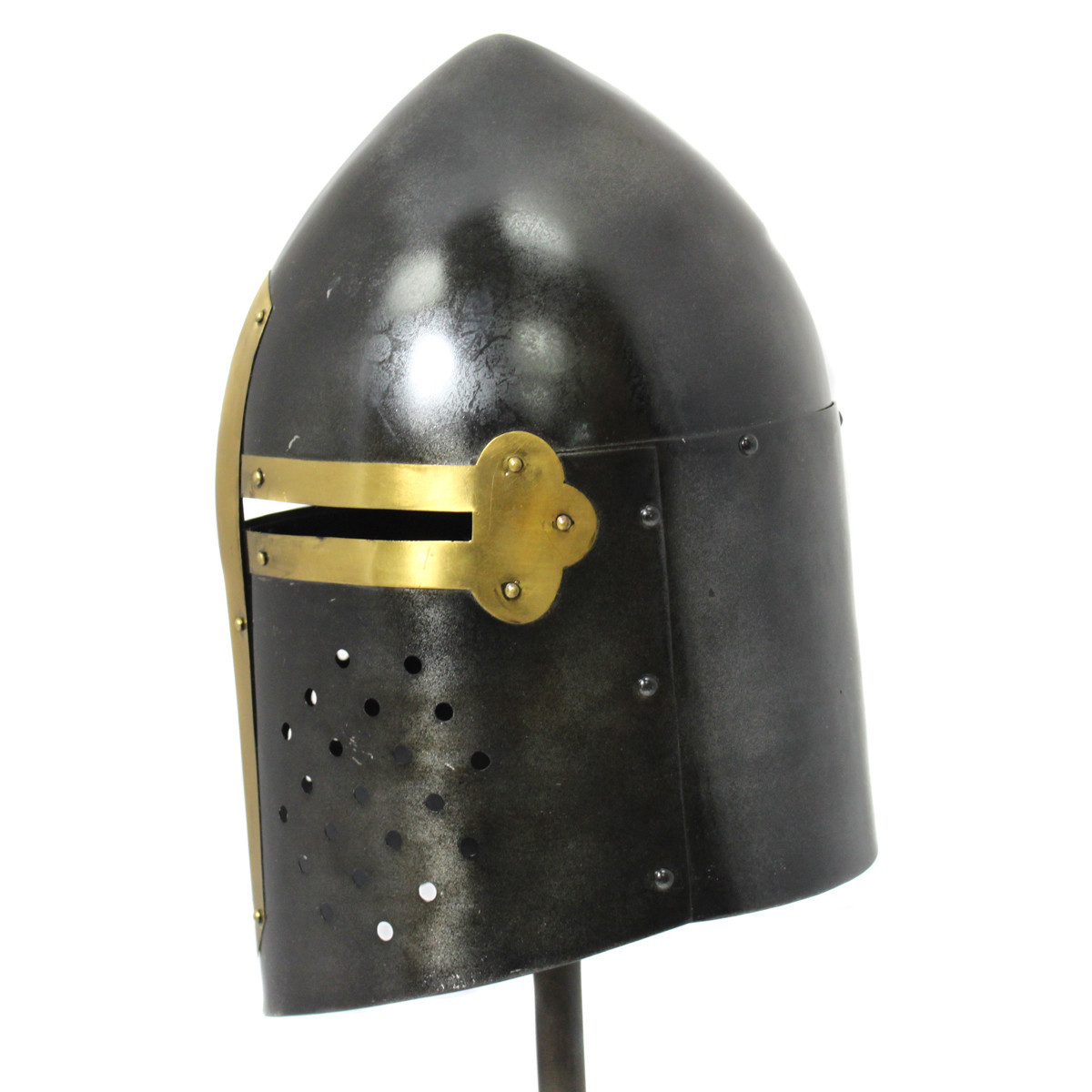 Black Antique Medieval Sugar-loaf Armor Helmet ~ Medieval Age Armor Helmet Length: 14 Inch (In)