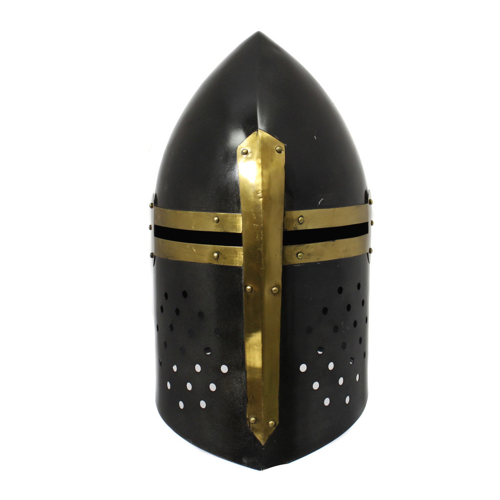 Black Antique Medieval Sugar-loaf Armor Helmet ~ Medieval Age Armor Helmet Length: 14 Inch (In)