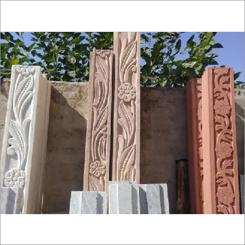 रेड एंड व्हाइट दोनों डिज़ाइनर सैंडस्टोन डोर फ़्रेम