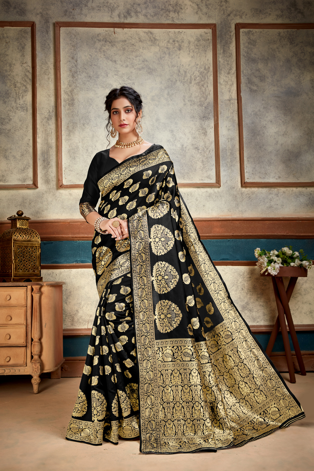 Lichi Cotton Saree - 5.40 Meter Length, Multicolor Printed Design | Cotton Silk Fabric, Sequin Work, Party Wear, All-season Use