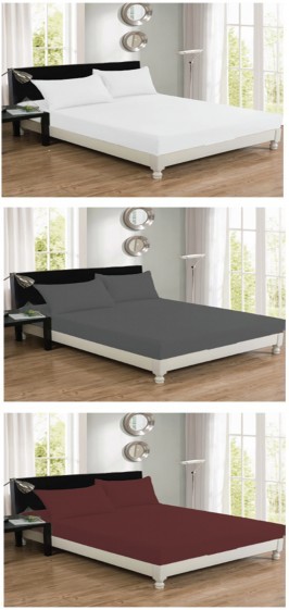 Jersey Cotton Fitted Mattress Bedsheets - Luxurious Softness Breathable Comfort | Ideal For Queen Size Mattresses
