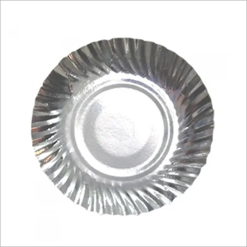 4 Inch Silver Paper Plate - Silver Coated Paper, 4 Inch Size, Round Shape | Non Washable, Plain and Printed Patterns for Festivals and Bakeries