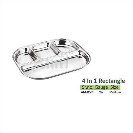4 In 1 Rectangle Plates - Color: Silver
