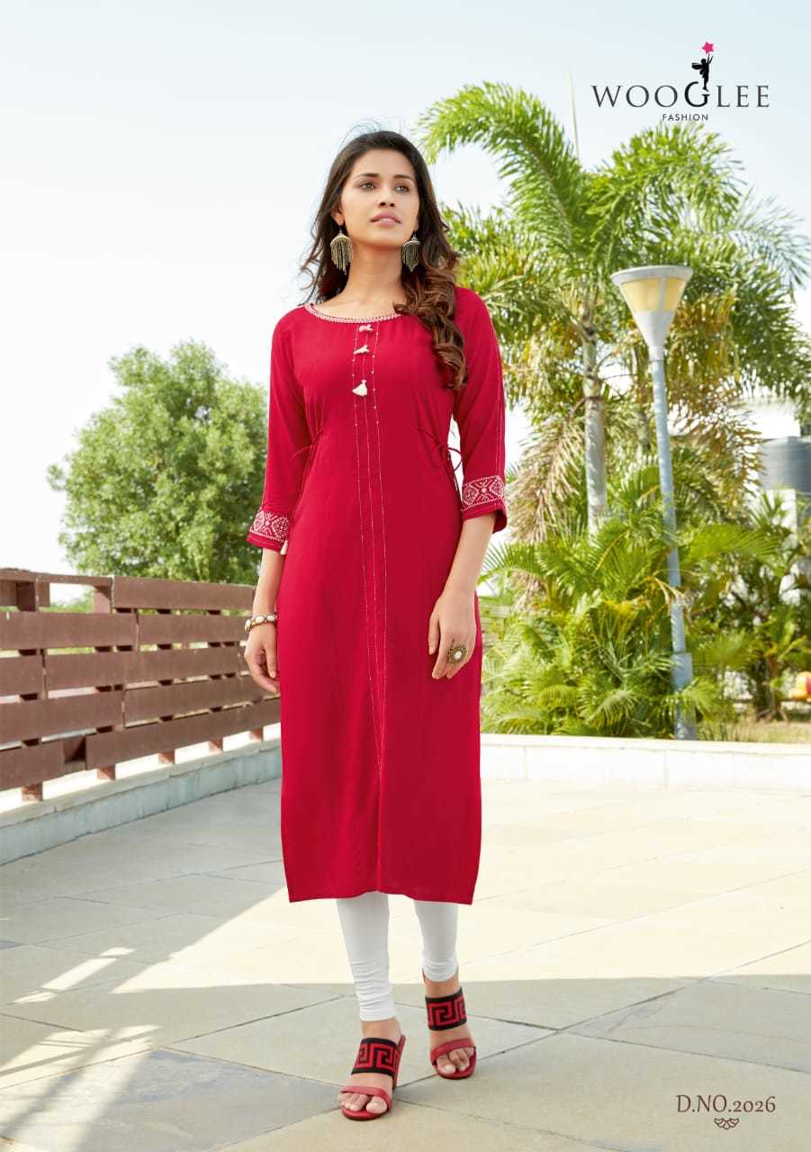 Barbella Vol 4 Heavy Rayon Embroidery & Handwork Kurtis - Heavy Rayon, Sizes M(38)-xxxl(46), 3/4 Sleeve, Embroidered Pattern, Quick Dry, Suitable For All Seasons, Casual & Formal Wear