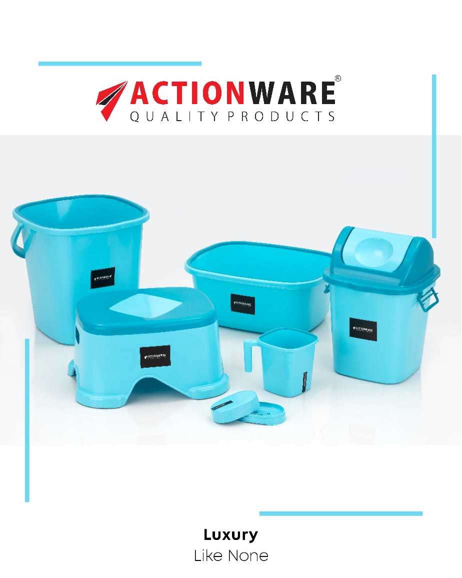 Nova Square Bucket 25l - Polypropylene, Single Cavity, Pale Pink, Aero Blue, Gray, Ivory | Unbreakable, Unique Square Shape, Special Grip Handle