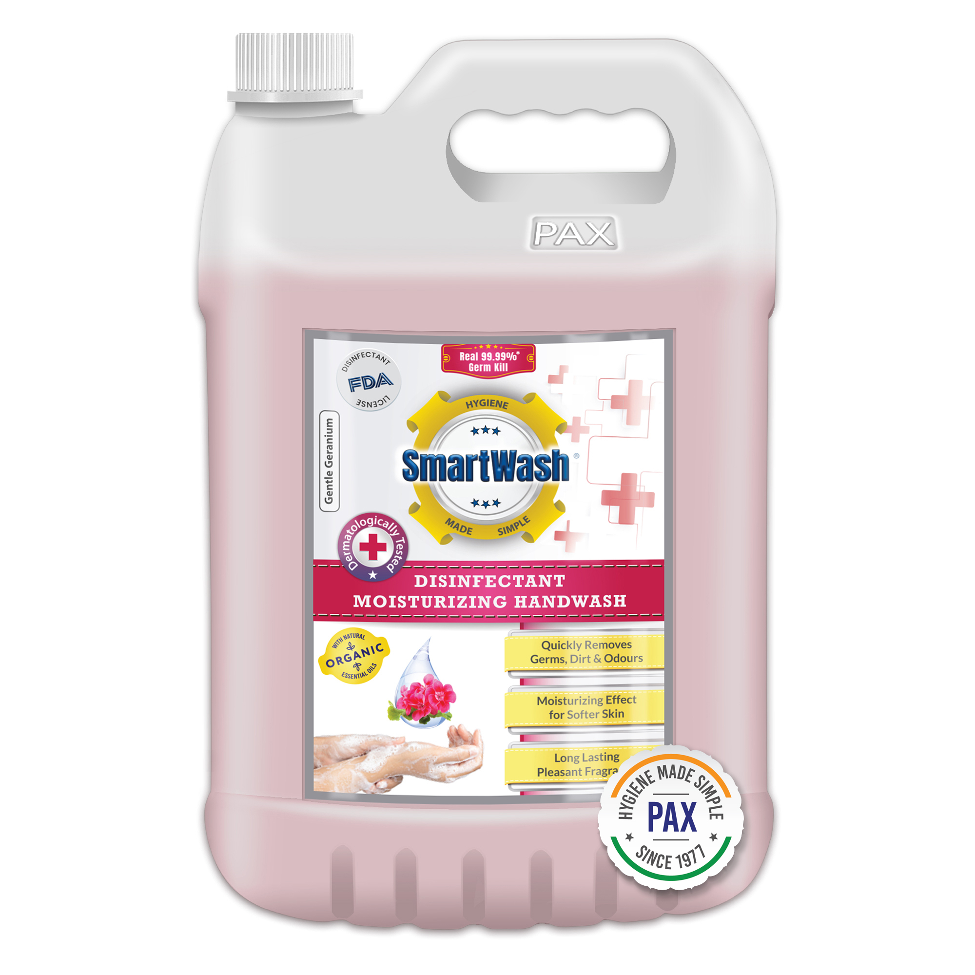 Smartwash Disinfectant Moisturizing Handwash - Gentle Geraninum Age Group: Suitable For All Ages