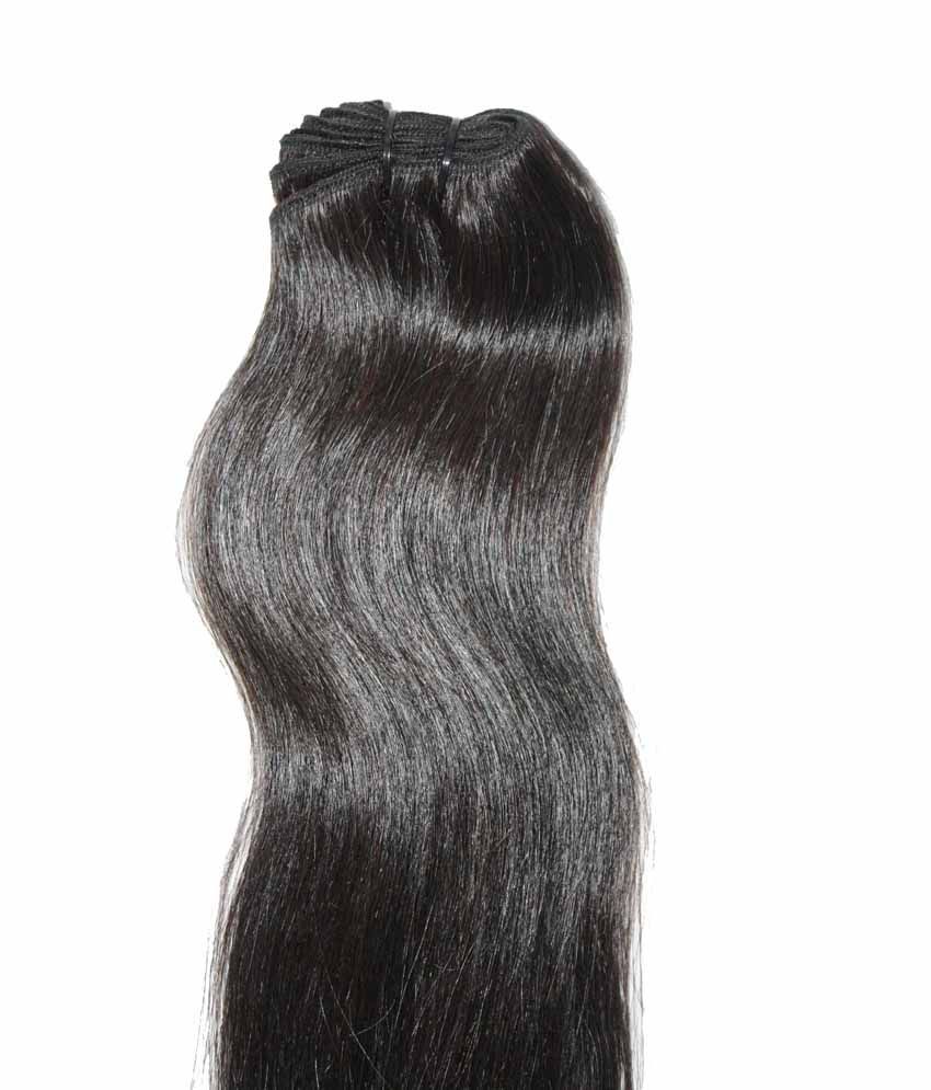 Good Quality Pure Black Virgin Indian Human Hair Extensions Length: 8 - 40 Inch (In)