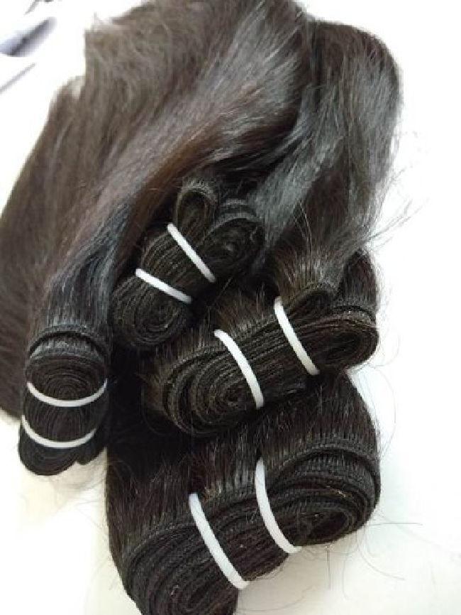Good Quality Pure Black Virgin Indian Human Hair Extensions Length: 8 - 40 Inch (In)