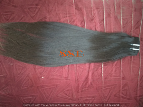 Black Natural Shiny Straight Indian Virgin Human Hair Extensions