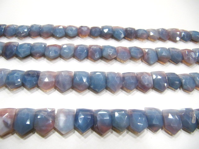 Natural Lavender Blue Opal Fancy Pencil Shape Faceted 10x15mm Strand 8 Inch Long