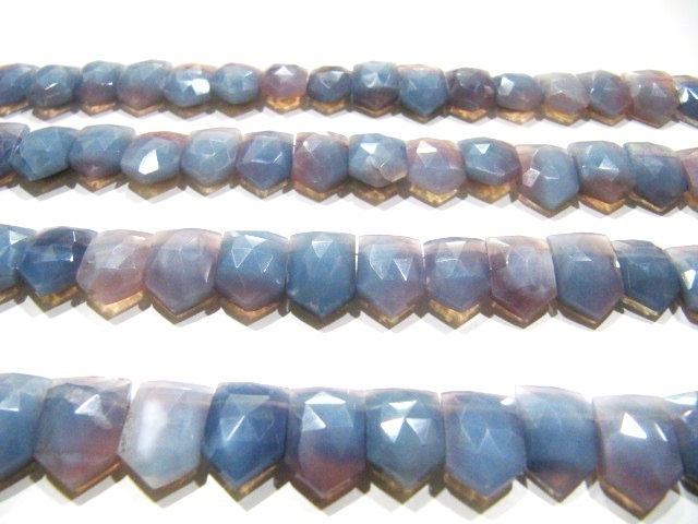 Natural Lavender Blue Opal Fancy Pencil Shape Faceted 10x15mm Strand 8 Inch Long