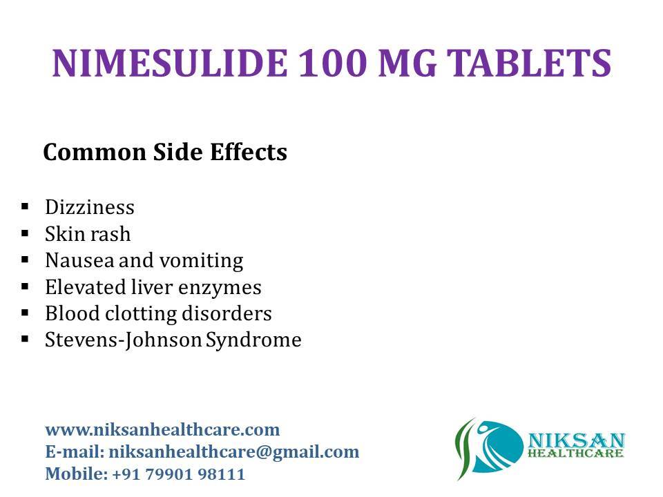 Nimesulide 100 Mg Tablets General Medicines