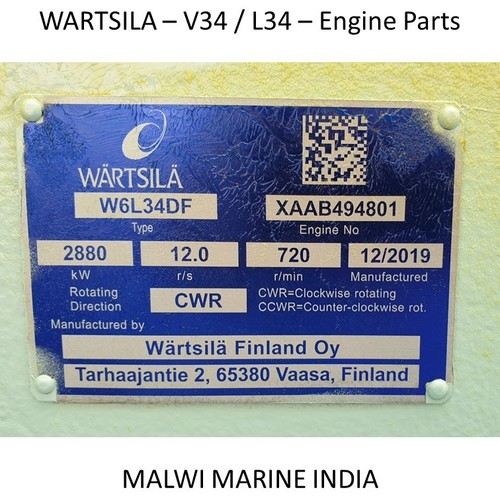 Wartsila-16V34-12V34-9L34-8L34-6L34SG-6L34DF इंजन के पुर्जे