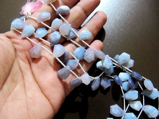 Natural Lavender Blue Opal Mango Shape Faceted Beads - 10x15mm Size, Unique Purple/blue Color For Jewelry Making