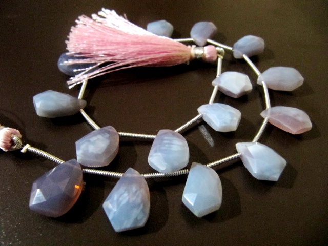 Natural Lavender Blue Opal Mango Shape Faceted Beads - 10x15mm Size, Unique Purple/blue Color For Jewelry Making