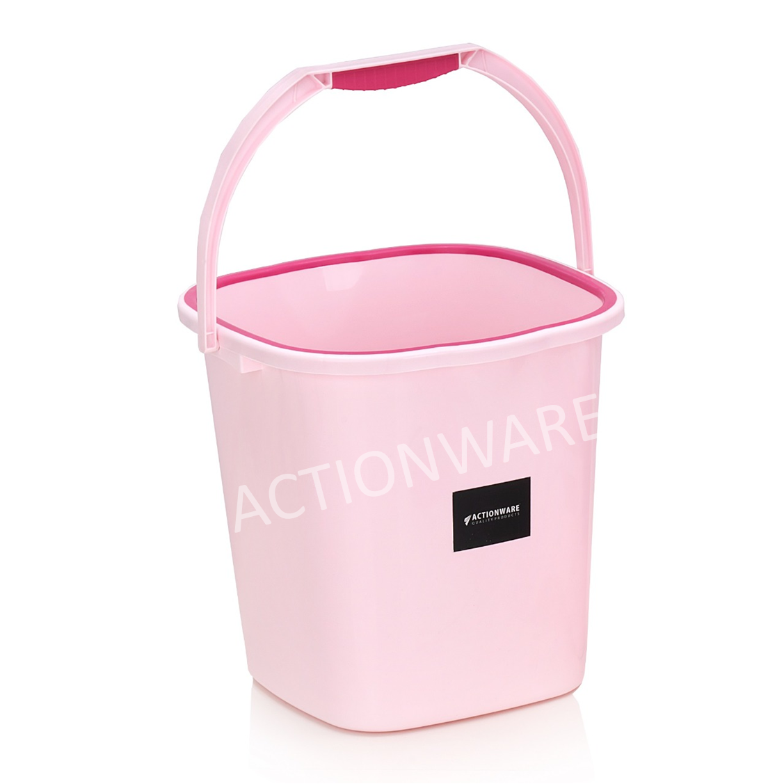 Nova Square Bucket 25l - Polypropylene, Single Cavity, Pale Pink, Aero Blue, Gray, Ivory | Unbreakable, Unique Square Shape, Special Grip Handle