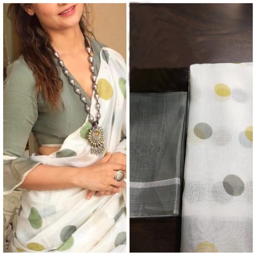 मल्टी कलर लेडीज़ प्योर लिनन