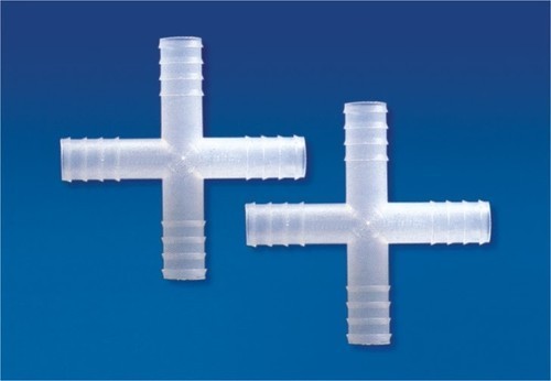 Connector (T & Y), Cross - Polystrene Material | L-shaped Design With Crest & Valley Structure For Leakproof Tube Arrangements