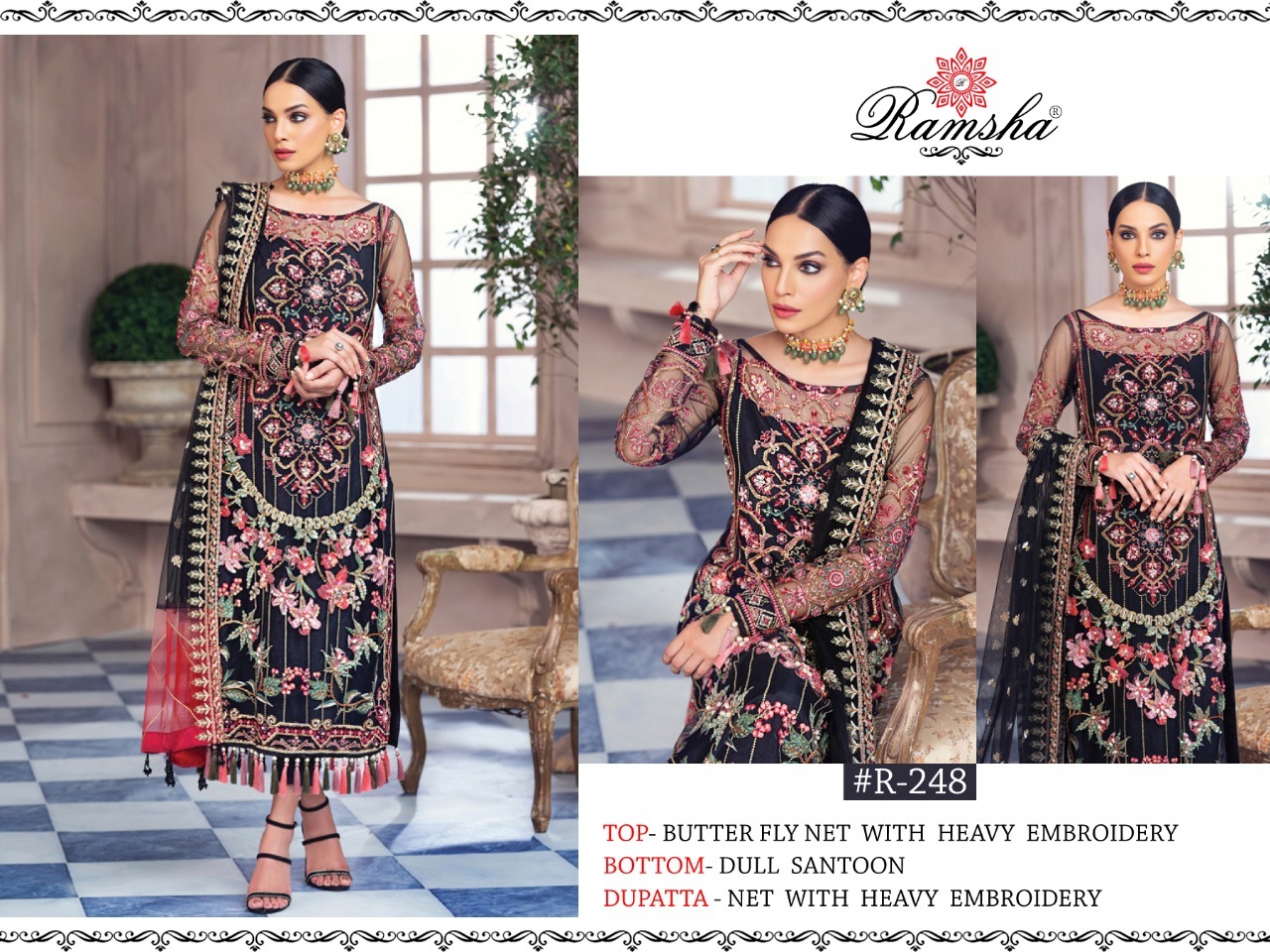 Dry Cleaning Preferable Net Multi Colour Pakistani Designer Salwar Kameez