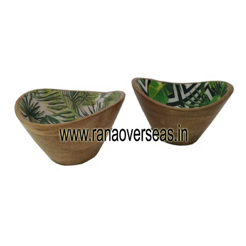 Wood Wooden Serving Bowl Set Of 2