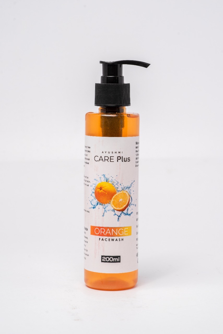 Orange Face Wash - Liquid Form, Natural Yellow Color, Smooth Texture | Uv Blocking, Waterproof, Suitable For All Skin Types