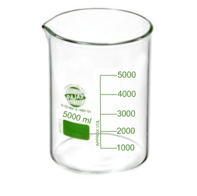 Beaker Low Form 5000 Ml With Spout Equipment Materials: Borosilicate 3.3